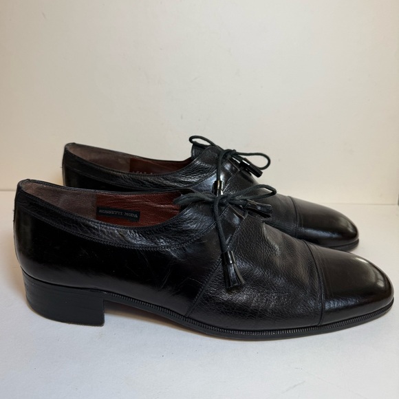 Black Beltrami Leather Men\'s Dress Shoes Size 10.5 main image 4